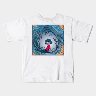 The Japanese introvert masked girl - Yabisan vector art - Kids T-Shirt